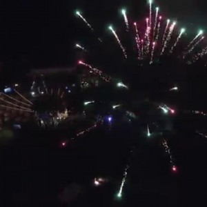 Flying into fireworks