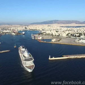 Viking Sea leaving Piraeus port aerial view - Αναχώρηση Viking Sea - YouTube