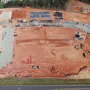 Aerial View of New Apartment Complex Construction