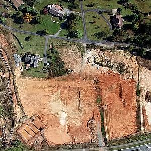 Aerial View of Sheetz & Retail Construction at University Dr. & S. Church St - Burlington, NC