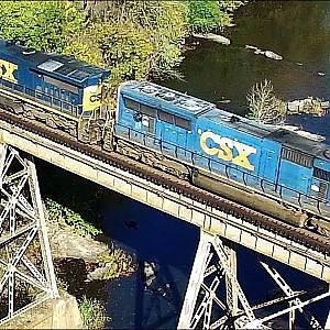Flight with the CSX Freighter on the Appomattox River Trestle