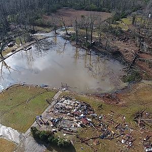 Tornado Damage Hattiesburg,MS 1/21/17