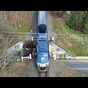 Above Railroad Ave with Amtrak #80 Carolinian - Gibsonville, NC