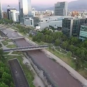 Phantom 3 Advanced aerial view at Costanera center in Santiago, Chile