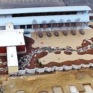 Aerial Views of the New Lager Haus and Biergarten at Red Oak Brewery - Whitsett, NC