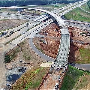Latest Aerial Views of I-785/I-840 NE Urban Loop Interchange Construction - Greensboro, NC
