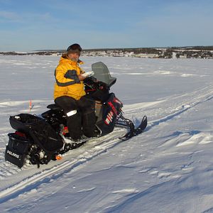 I rode a snowmobile onto the frozen ocean to take the Koyuk shot.