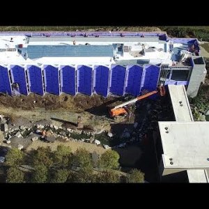 Aerial View of Red Oak Brewery Beer Hall & Packaging Facility Construction Update #3 - Whitsett, NC