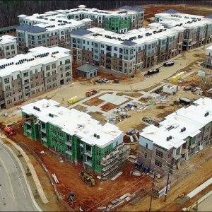 Latest Aerial Views of Carraway Village Construction at NC 86 & Eubanks Rd - Chapel Hill, NC