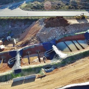 Aerial View of US-70 Bypass Bridge Construction - Hillsborough, NC