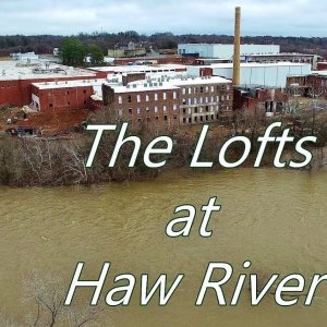 Aerial View of the Lofts at Haw River & Smokestack Renovation - Haw River, NC